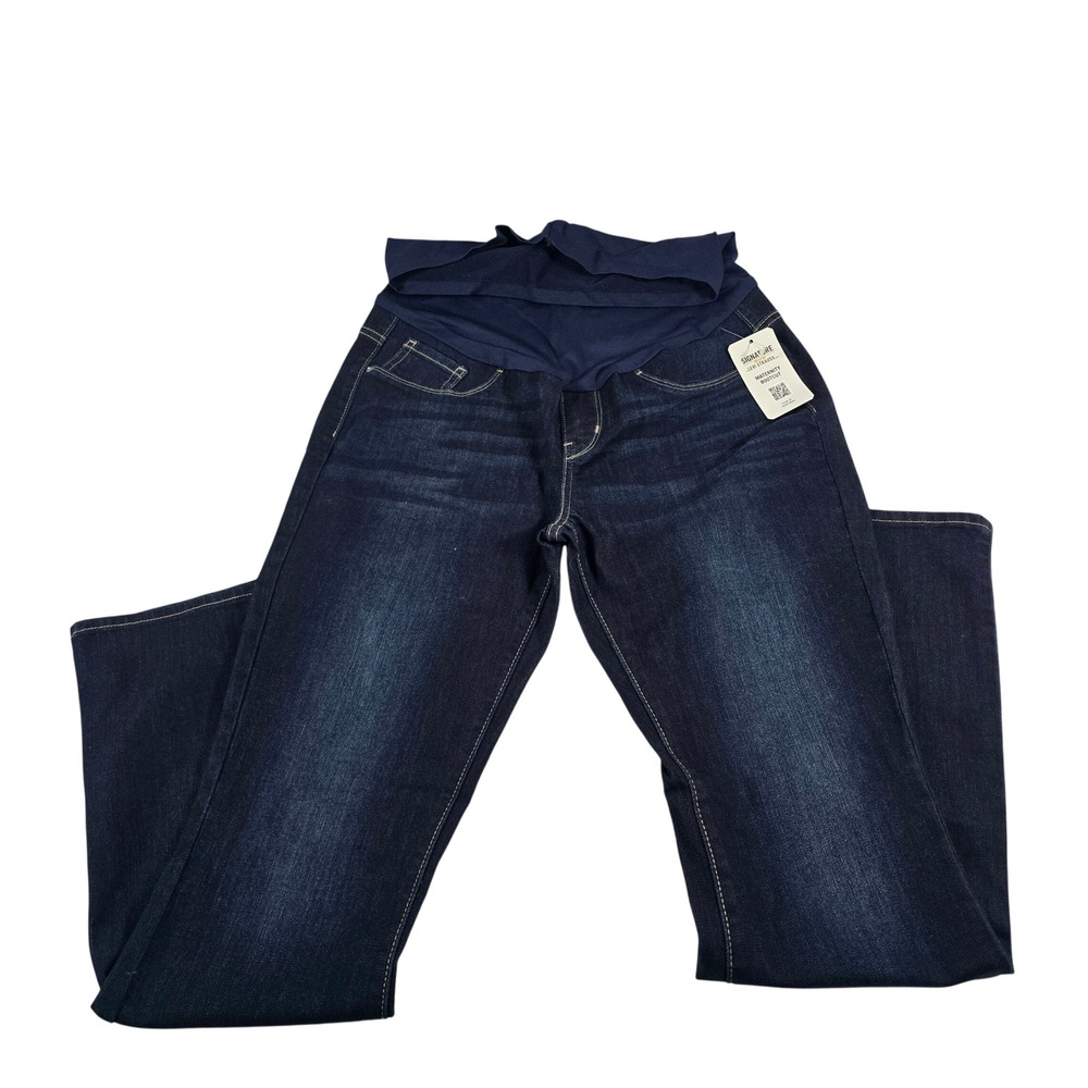 Signature by Levi Strauss Maternity Bootcut Jeans Dark Wash Blue Sz L 816540003 - Picture 1 of 10